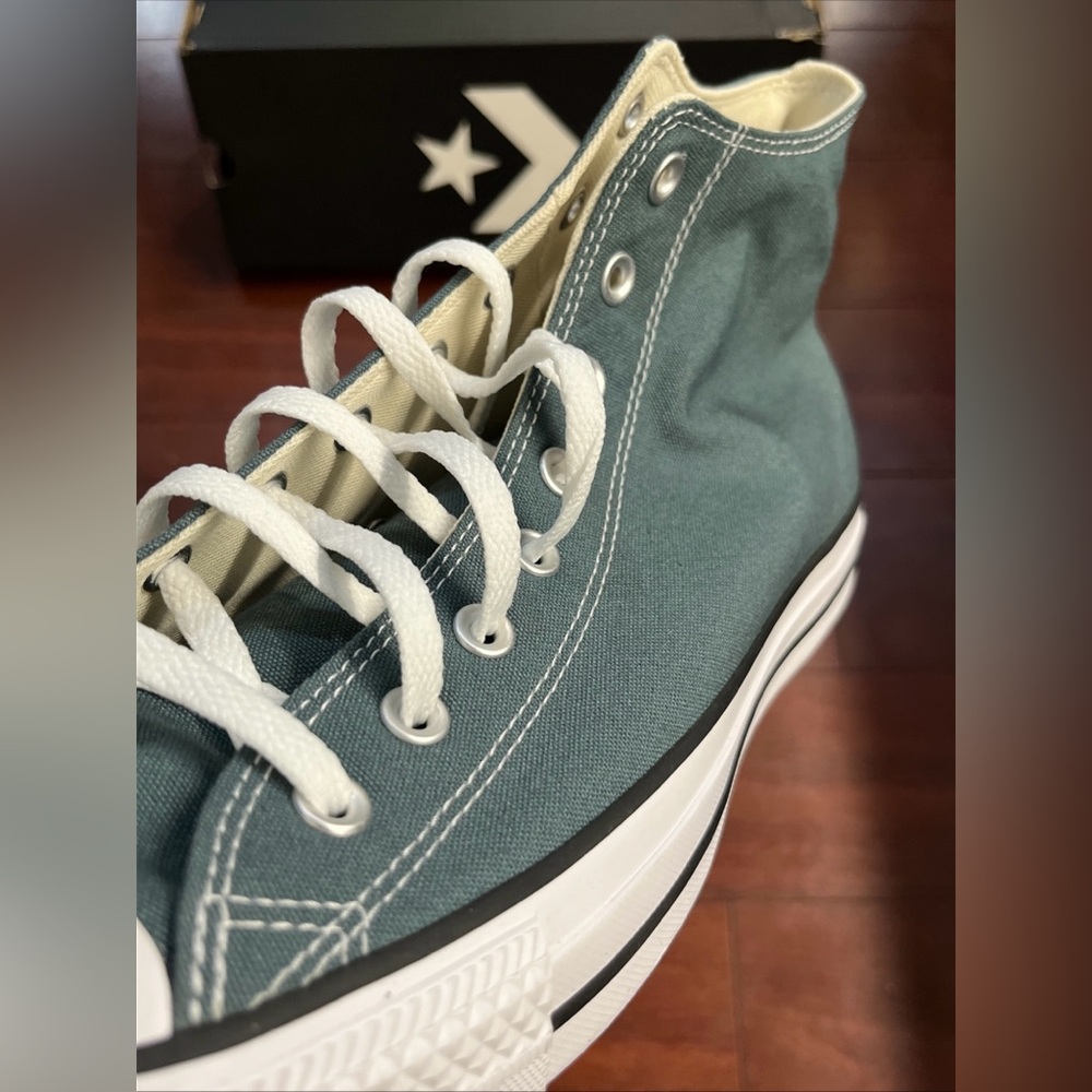 Mens 13 Converse CTAS Hi Top Canvas Shoe Sneaker True Nature Green New A10536F - Picture 10 of 16